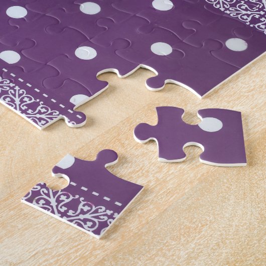 Paars, gevriesdroogd Damasloos patroon Legpuzzel (Zijkant)