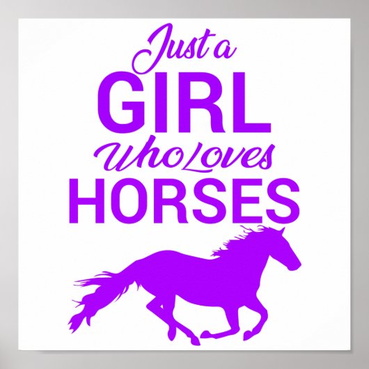 Paars gewoon een meisje dat van paarden houdt poster (Voorkant)