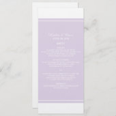 Paars gewoon Elegant Wedding Menu (Voorkant / Achterkant)
