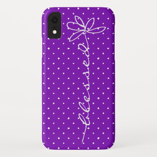 paars gezegend met witte poka - stippen Case-Mate iPhone case (Achterkant)