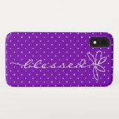 paars gezegend met witte poka - stippen Case-Mate iPhone case (Achterkant (horizontaal))