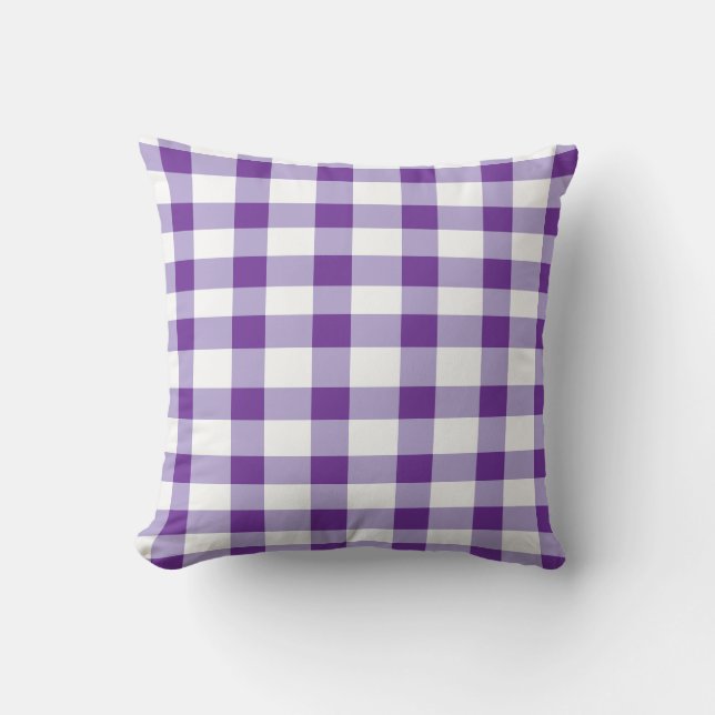 Paars Gingham Kussen (Voorkant)