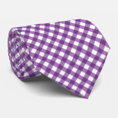 Paars Gingham Stropdas (Opgerold)