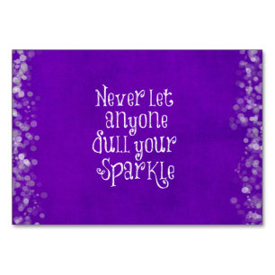 Paars Girly Inspirerend Sparkle Quote Kaart