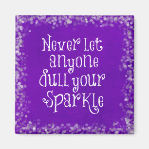 Paars Girly Inspirerend Sparkle Quote Magneet