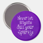Paars Girly Inspirerend Sparkle Quote Magneet (Voorkant / Achterkant)