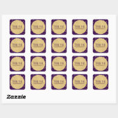 Paars Glam & Gouden Glanzende Confetti Stippen Fee Vierkante Sticker (Vel)