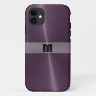 Paars glanzend roestvrij staal metaal 9 iPhone 11 hoesje