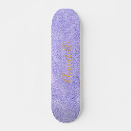 Paars glitter Aerosol Paint Skateboard (Voorkant)