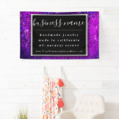 Paars Glitter Artisan Black en White Chalkboard Spandoek (Insitu)