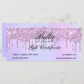 Paars Glitter Drip Salon and Spa Cadeaucertificaat (Voorkant / Achterkant)