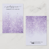 Paars Glitter Earring Display Visitekaartje (Voorkant / Achterkant)