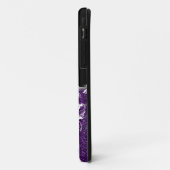 Paars Glitter- en Zwart design met monogram Case-Mate iPhone Case (Achterkant/links)