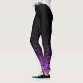 Paars Glitter Fading to Black Leggings (Links)