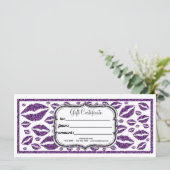 Paars Glitter Lips CUSTOM GIFT-CERTIFICAAT (Staand voorkant)