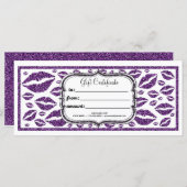 Paars Glitter Lips CUSTOM GIFT-CERTIFICAAT (Voorkant / Achterkant)