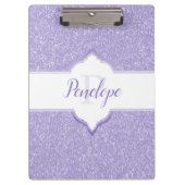 Paars Glitter Monogram Klembord (Voorkant)