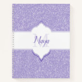 Paars Glitter Monogram Notitieboek (Voorkant)