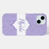 Paars Glitter Monogram Samsung Galaxy Hoesje (Achterkant (horizontaal))