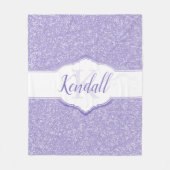 Paars Glitter Monogram Throw Blanket Fleece Deken (Voorkant)