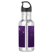 Paars glitter-naamscript waterfles  (Achterkant)