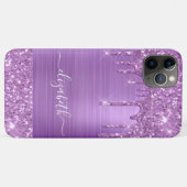 Paars Glitter Persoonlijk Case-Mate iPhone Case (Achterkant (horizontaal))