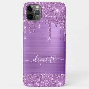 Paars Glitter Persoonlijk iPhone 11 Pro Max Hoesje