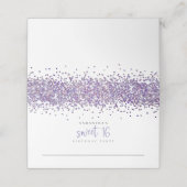 Paars Glitter Script Sweet 16 Birthday (Buitenkant ongevouwen)