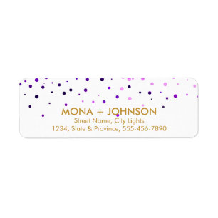 Paars Glitter Sparkle Confetti Stippen Moderne Etiket