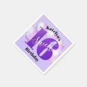 Paars Glitter Sweet 16 Birthday Balloons Script Servet (Hoek)
