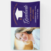 Paars Gold Afstuderen hooggeplaatste fotograaf Spandoek (Verticaal)
