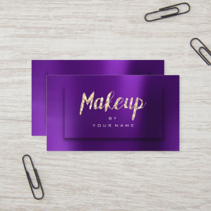 Paars Gold Amethyst Typograaf Makeup Artist 3D Visitekaartje