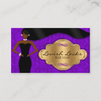 Paars Gold Damask, de Amerikaanse Hair Stylist Visitekaartje