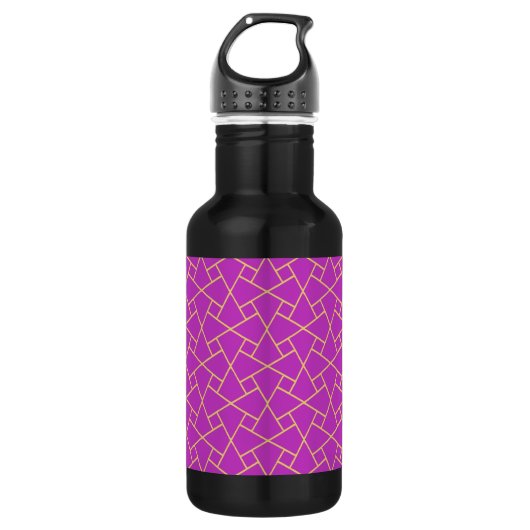 Paars Gold-effect Islamic Pattern Water Bottle Waterfles (Voorkant)