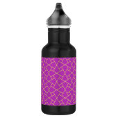 Paars Gold-effect Islamic Pattern Water Bottle Waterfles (Rechts)