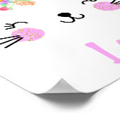 Paars Gold Rabbit Nursery Poster Aangepaste naam (Hoek)