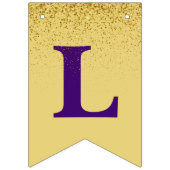 Paars Gold Sparkle Afstuderen Foto Vlaggetjes (Derde vlag)