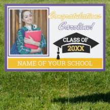 Paars Gold Yellow White Gefeliciteerd Afstudeerder