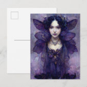 Paars Gothic Fairy Fantasy Art Briefkaart (Voorkant / Achterkant)