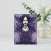 Paars Gothic Fairy Fantasy Art Briefkaart (Staand voorkant)