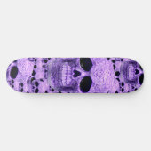 Paars-gothische schedel skateboard (Horizontaal)
