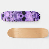 Paars-gothische schedel skateboard (Horizontaal)