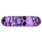Paars-gothische schedel skateboard (Horizontaal)