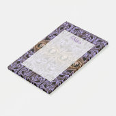 Paars Gotisch Ornament Met Schedel Post-it® Notes (Schuin)