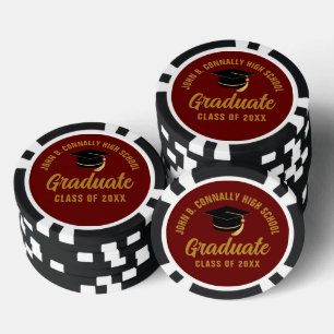 Paars Goud Afstudeer Aangepaste Afstuderen Poker Chips