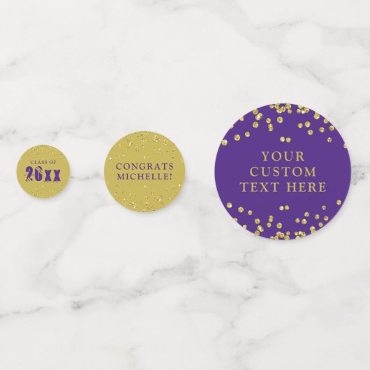 Paars goud Confetti van het moderne Afstuderen (Achterkanten)