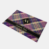 Paars, goud en blauw Tartan Deurmat (Schuin)