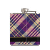 Paars, goud en blauw Tartan Heupfles (Achterkant)