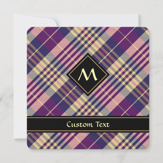 Paars, goud en blauw Tartan Kaart (Voorkant)