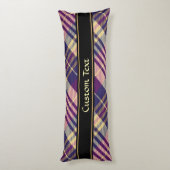 Paars, goud en blauw Tartan Lichaamskussen (Achterkant (Verticaal))
